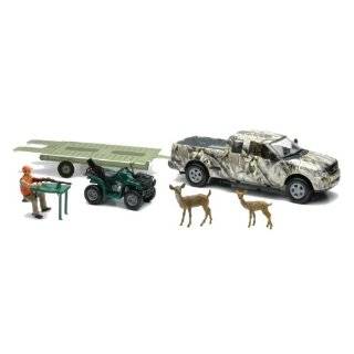   Playset Camo Pick Up Truck w/ ATV or Jon Boat on Trailer (Assorted