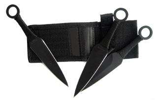 Set of 3 Black Throwing Knives Kunai Naruto Ninja  