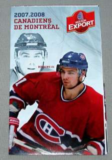 07 08 Montreal Canadiens NHL Hockey Molson Schedule  
