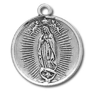 com Sterling Silver Our Lady of Guadalupe Mother Mary Christian Medal 
