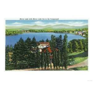   Lake and Mirror Lake Inn Premium Poster Print, 24x32