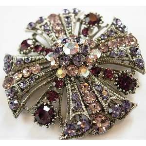  Vintage Style Large Crystal Pin Brooch Broaches Lavender 