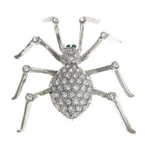  Large 3D Eight Leg Crystal Spider Brooch Pin Jewelry