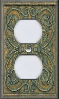 Light Switch Plate Cover   Wall Decor   French Pattern   Green  