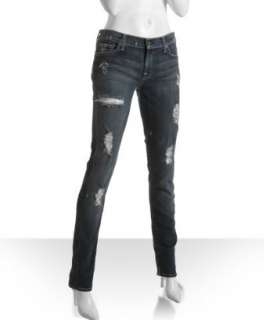 for All Mankind blue wash Roxanne distressed skinny jeans 