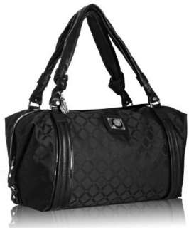 Versace black logo jacquard duffle bag  