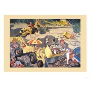   Construction Machinery Giclee Poster Print, 24x32