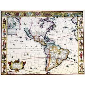  Western Hemisphere 1626 Antique Print   Historic American 