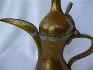 Vintage Antique BRASS EWER PITCHER Hand Wrought 10 Shabby Rustic 