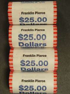 Franklin Pierce PRESIDENTIAL DOLLAR 4 ROLLS  