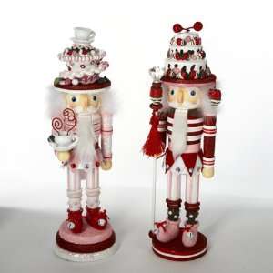 Set of 2 Hollywood Nutcrackers Red & Pink Christmas Cake 