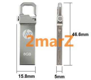 HP v250w 8GB 8G USB Flash Drive Lock Memory Disk Metal  