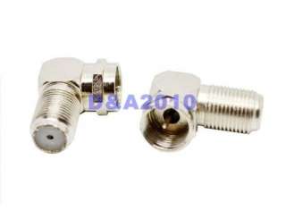 male plug to F female jack right angle adapter nickel 90 Degree Coax 