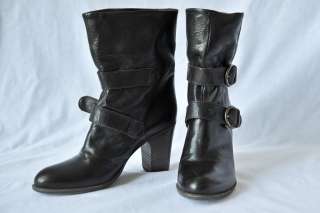 FIORENTINI+BAKER Womens Ankle Short High Heel Buckle Brown Boot Shoe 7 
