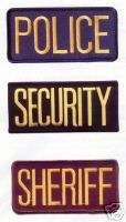 POLICE SECURITY SHERIFF SMALL JACKET UNIFORM PATCH (2)  