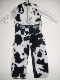   Cowgirl Black White Western Halloween Costume Child SM Small S  