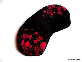 Brand New SLEEP EYE MASK Lights Out Soft Travel Relaxation BLACK & RED 