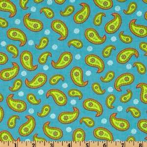   Hearts Paisley Turquoise Fabric By The Yard Arts, Crafts & Sewing