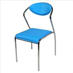  Set of 4 Dining Chairs Retro Style in Light Blue Finish 
