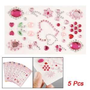 Gino Colorful Rhinestone Bowknot Heart Flower DIY 3D Sticker for Phone