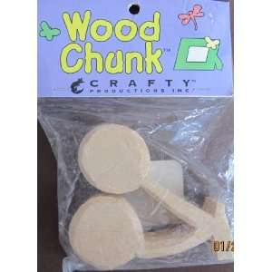  Crafty Wood Chunk Unfinished Double Cherry on Stems Arts 