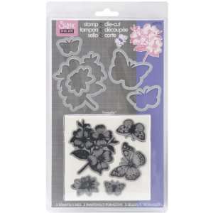  Sizzix Framelits Dies 5/Pkg With Clear Stamps Butterflies 