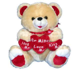 Valentines Day Gift Teddy Bear Plush with Be Mine Love Heart n Red 