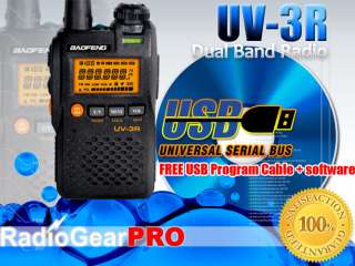 UV 3R VHF/UHF 136 174 400 470 pocket radio + USB cable  