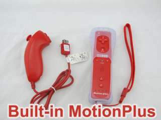 Remote Nunchuck Controller Motion Plus For WII Red  
