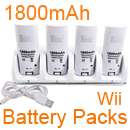   Station Dock Charger +4 Battery Pack For Wii Remote Controller Game