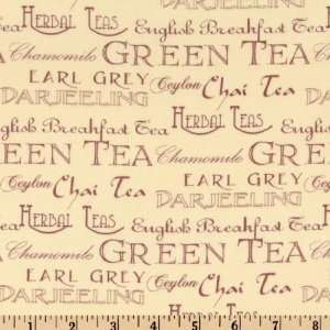  44 Wide Garden Tea Party Cream Fabric By The Yard: Arts 