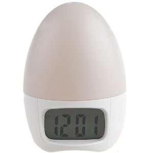   Clock Alarm Clock with Temperature Sensor (egg design, white