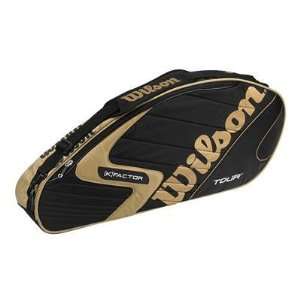   Pack Triple Tennis Bag   Black/Gold   Z825100BKGO: Sports & Outdoors