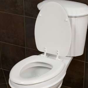 Classic Wooden Toilet Seat   Elongated Front   White