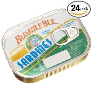 Bumble Bee Foods Sardines In Oil, 3.75 Ounce Cans (Pack of 24)  