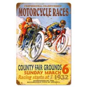  Motorcycle Races Motorcycle Vintage Metal Sign   Victory 