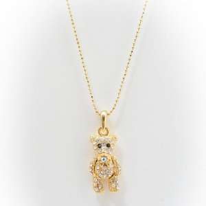   Gold Plated Movable Teddy Bear Charm and Chain 