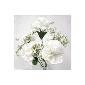  4 Faux Carnations WHITE Silk Flowers Wedding Bouquets NEW 