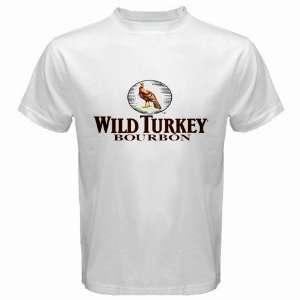  WILD TURKEY BOURBON WHISKY Logo New White T Shirt Size  M 